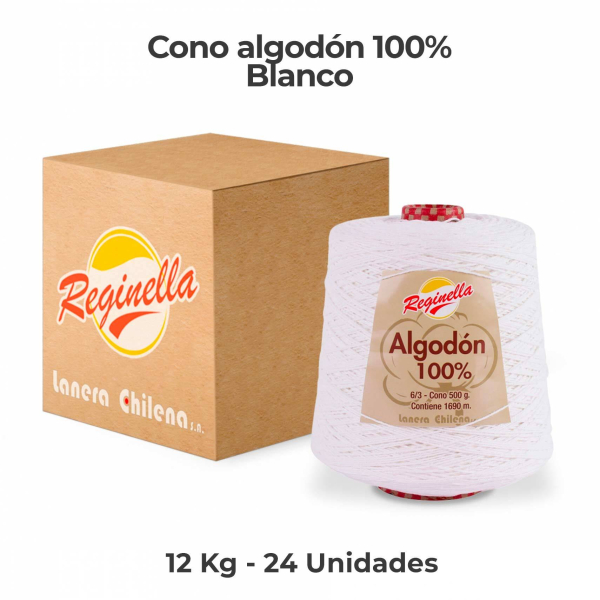 Pack Comerciante - Conos Algodón Blanco 12 kg.